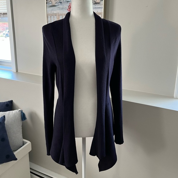 Verve Ami Sweaters - Verve Ami Navy Blue Open Cardigan Sweater